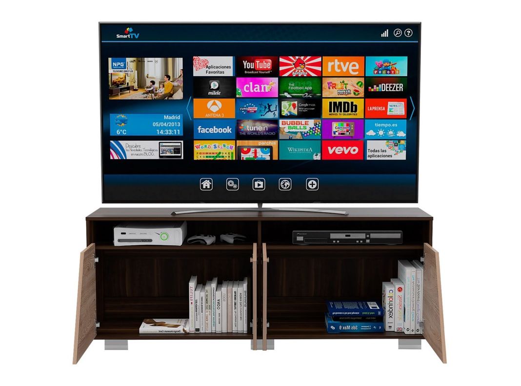 Combo Muebles Fraktal Habano Miel Arrimo + Rack TV TuHome-7