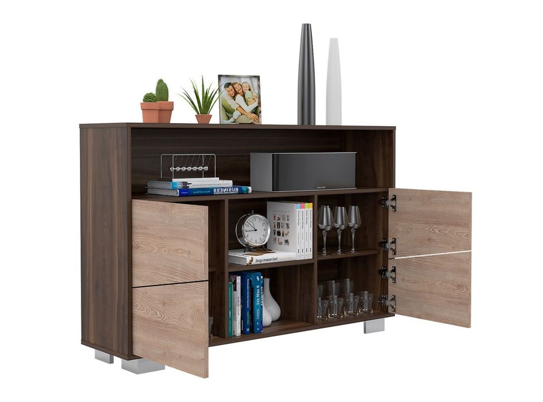 Combo Muebles Fraktal Habano Miel Arrimo + Rack TV TuHome-6