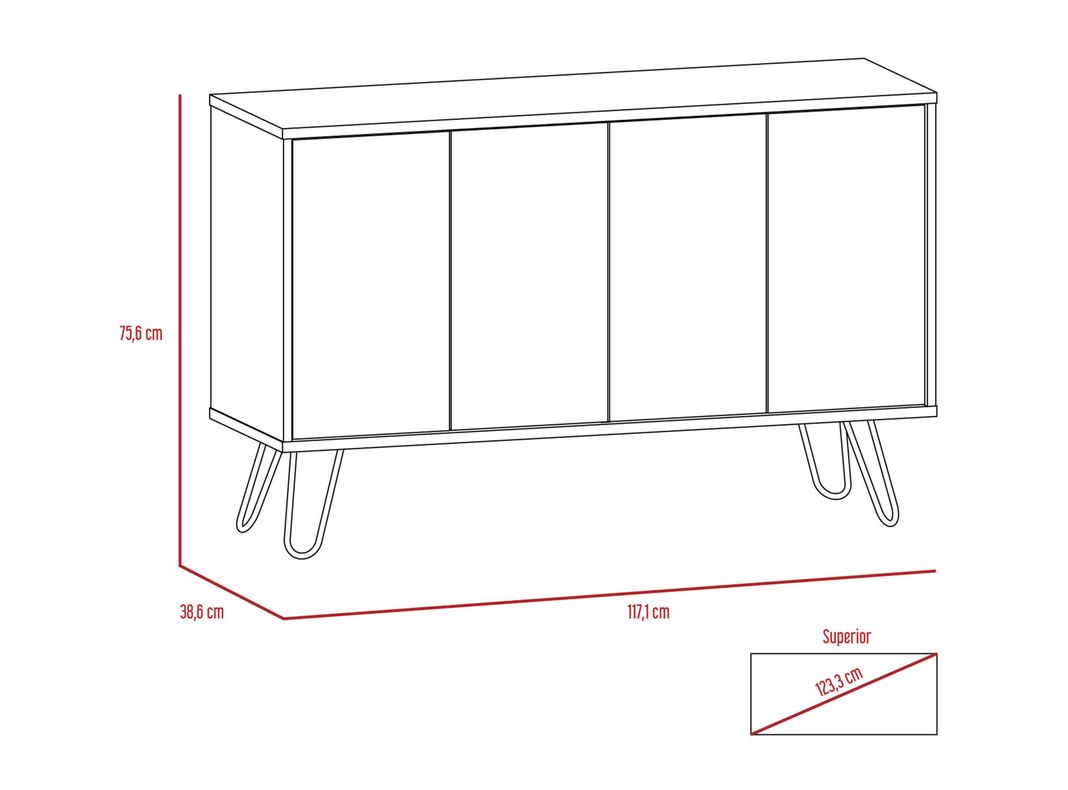 Combo Muebles Vassel Miel Plomo Buffet + Rack TV + Mesa de Centro TuHome-6