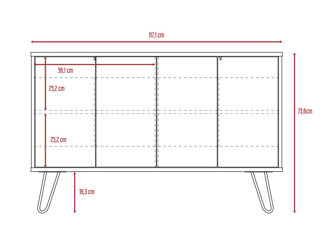 Combo Muebles Vassel Miel Plomo Buffet + Rack TV + Mesa de Centro TuHome-5
