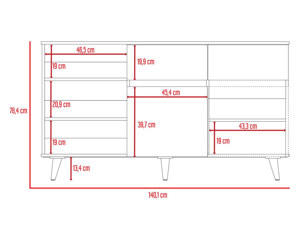 Combo TuHome Muebles Salem Miel Plomo Buffet + Rack TV 60"-3