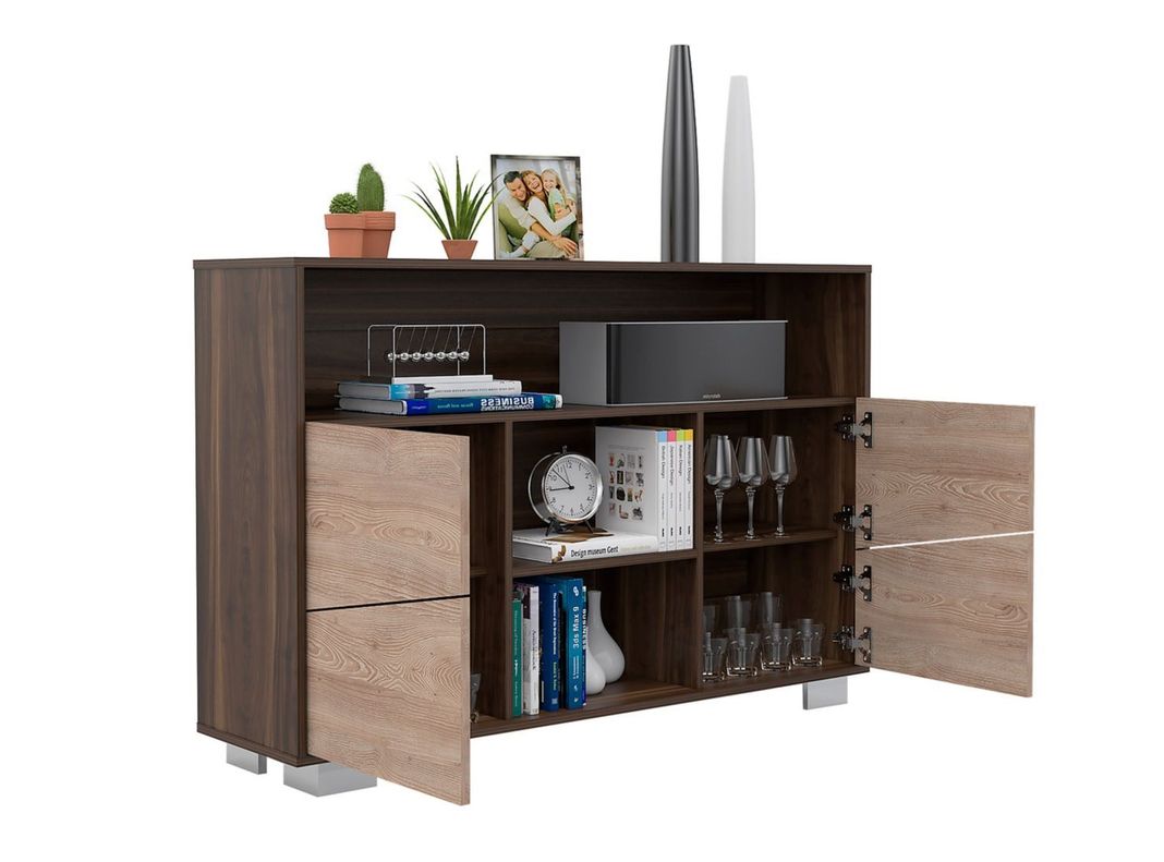 Combo Muebles Fraktal Habano Miel Arrimo + Rack TV + Mesa Centro TuHome-8