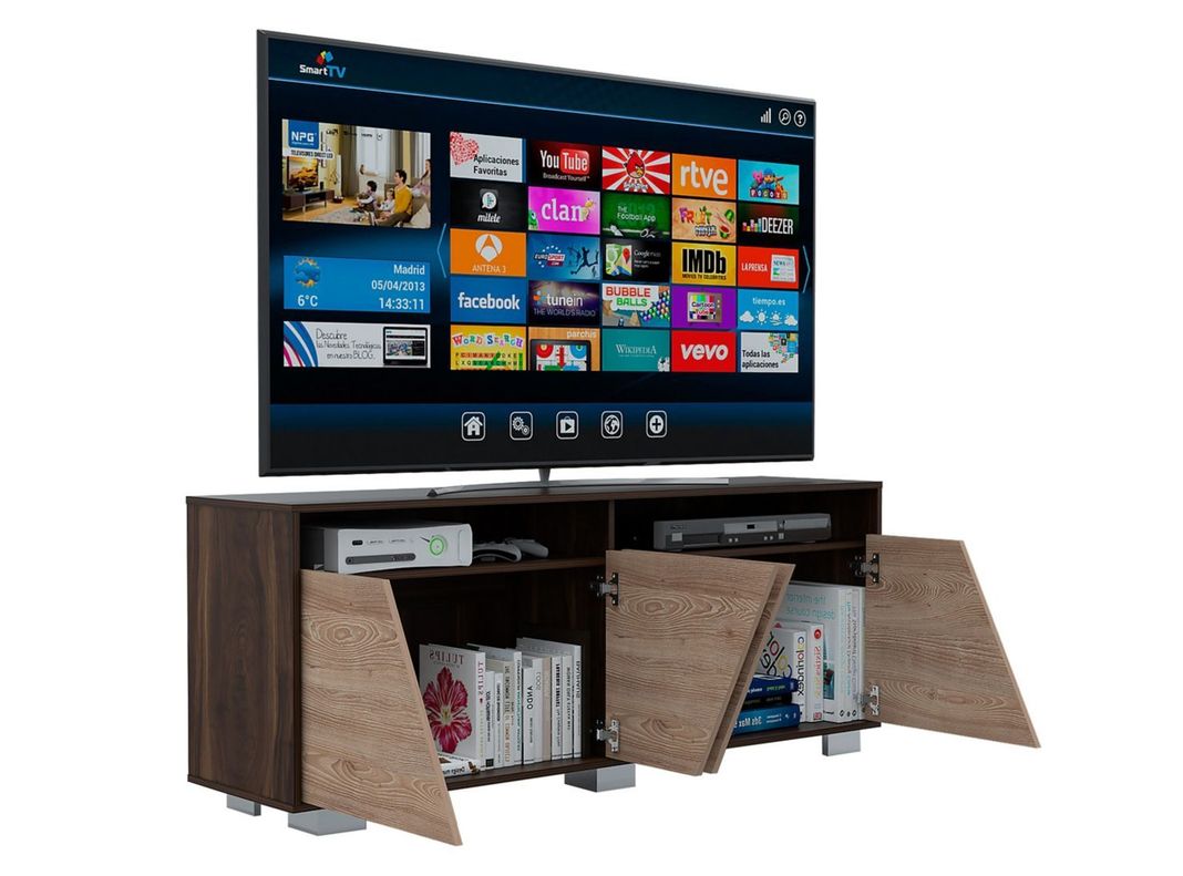 Combo Muebles Fraktal Habano Miel Arrimo + Rack TV + Mesa Centro TuHome-9
