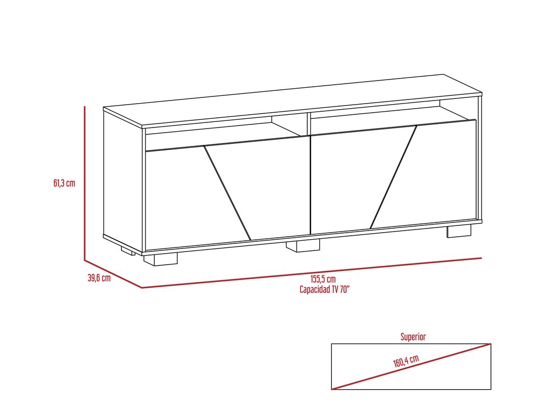 Combo Muebles Fraktal Habano Miel Arrimo + Rack TV + Mesa Centro TuHome-4