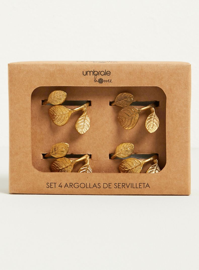 Set 4 Porta Servilletas Hojas-2