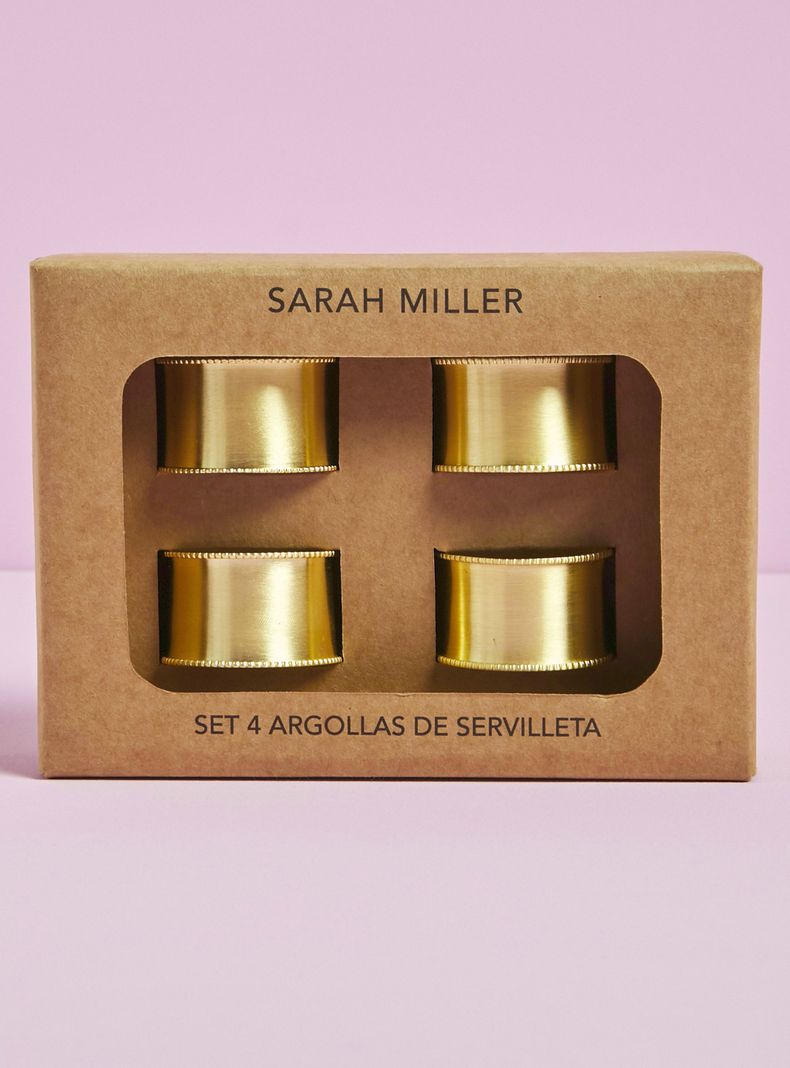 Set 4 Porta Servilletas Dorado-2