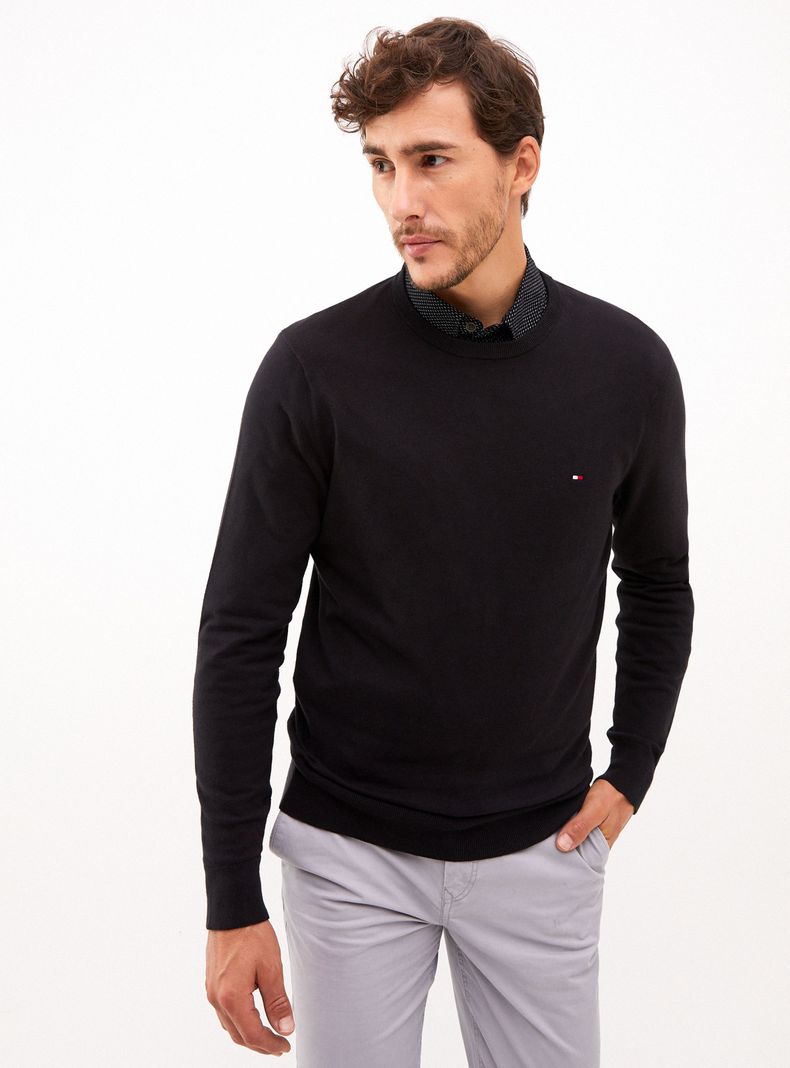 Sweater Clásico Cuello Redondo-0