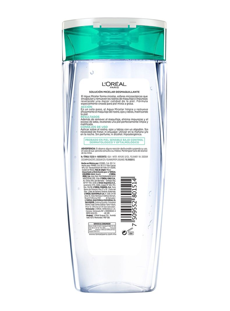 Agua Dermo Expertise L'Oréal Paris Micelar Ht5 Piel Mixta 200 ml-2