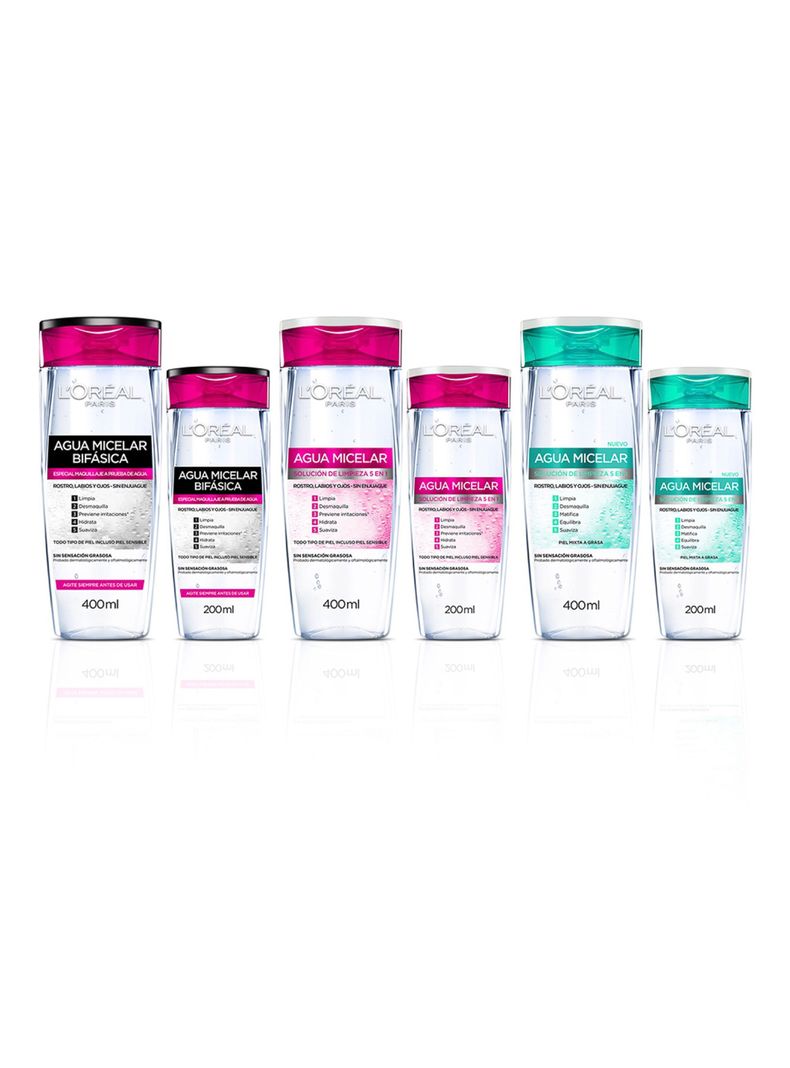 Agua Dermo Expertise L'Oréal Paris Micelar Ht5 Piel Mixta 200 ml-4