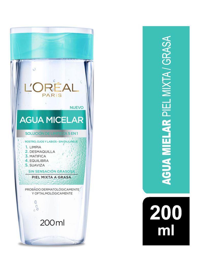 Agua Dermo Expertise L'Oréal Paris Micelar Ht5 Piel Mixta 200 ml-0
