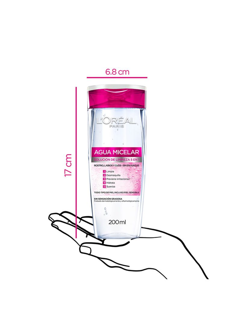 Agua Dermo Expertise L'Oréal Paris Micelar Ht5 Piel Sensible 200 ml-4