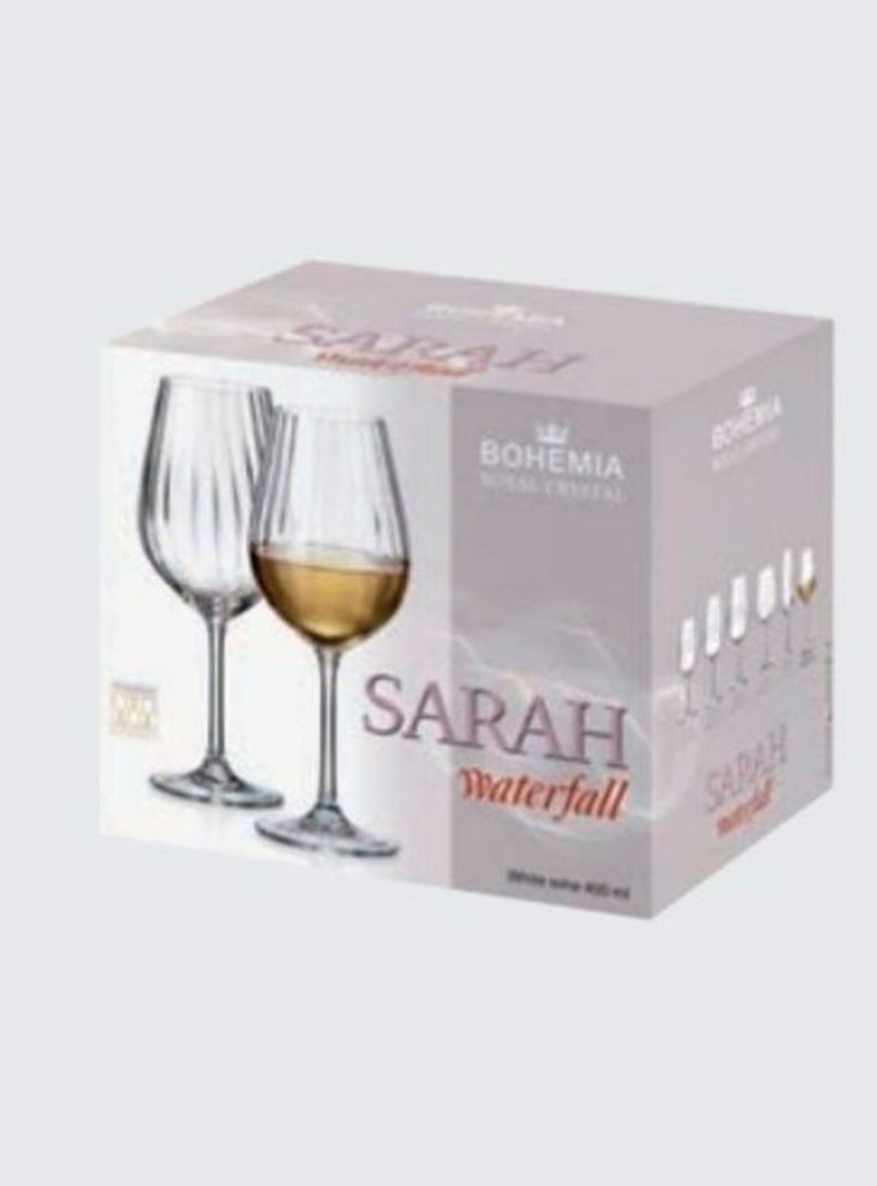 Set 6 Copas Cristal Blanco Sarah Waterfall 400 ml-1