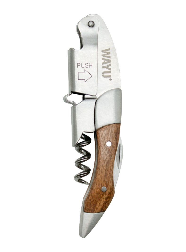 Abridor de Vino Madera Acacia y Acero-1