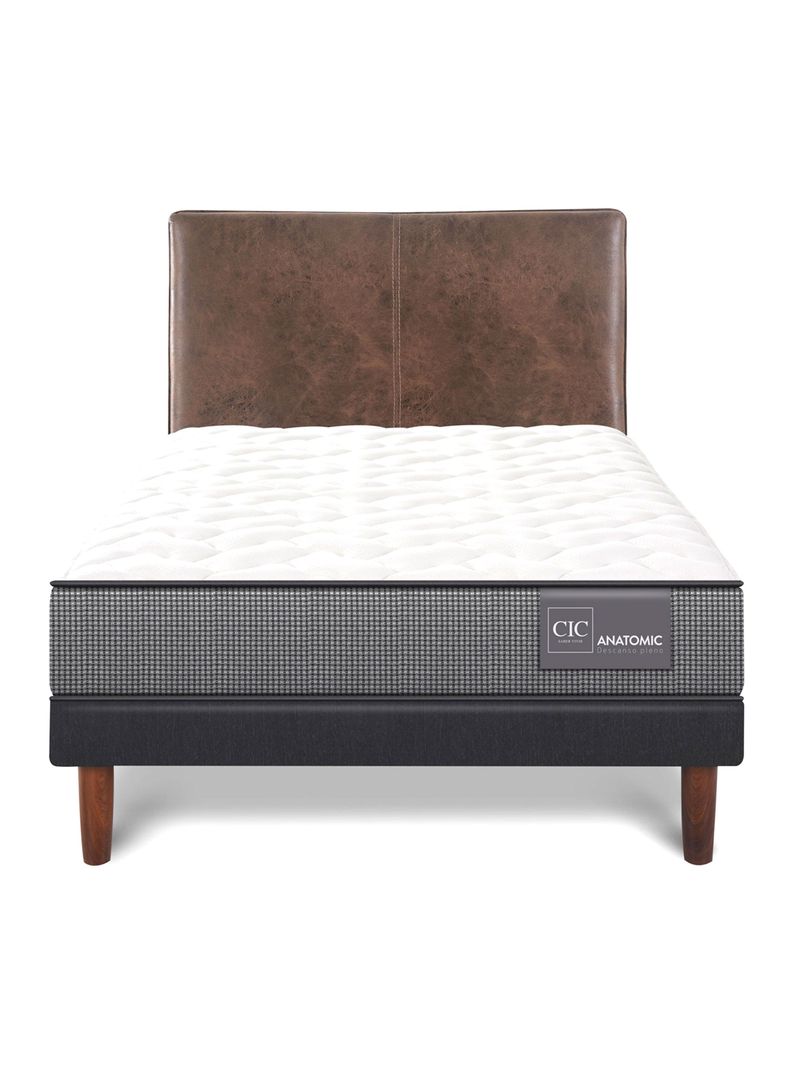 Cama Europea Anatomic 1.5 Plazas + Respaldo Baker-1