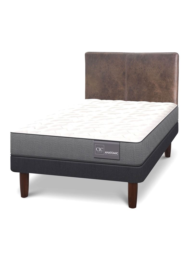 Cama Europea Anatomic 1.5 Plazas + Respaldo Baker-0