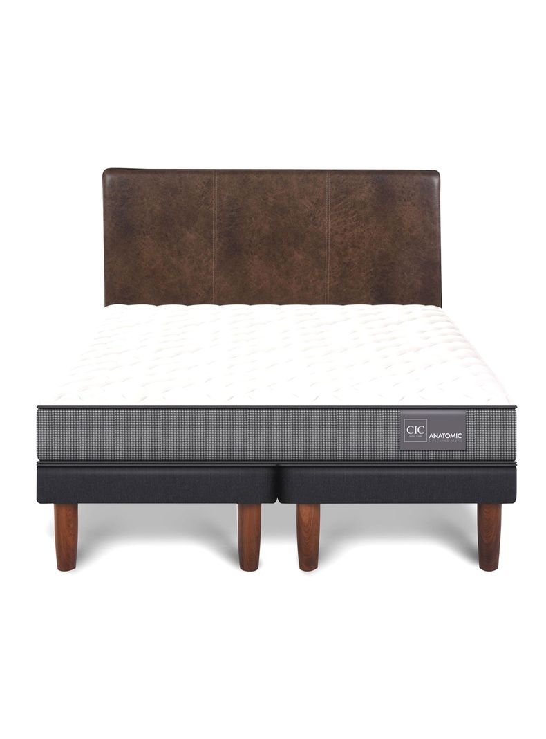 Cama Europea Anatomic 2 Plazas Base Dividida + Respaldo Baker-1