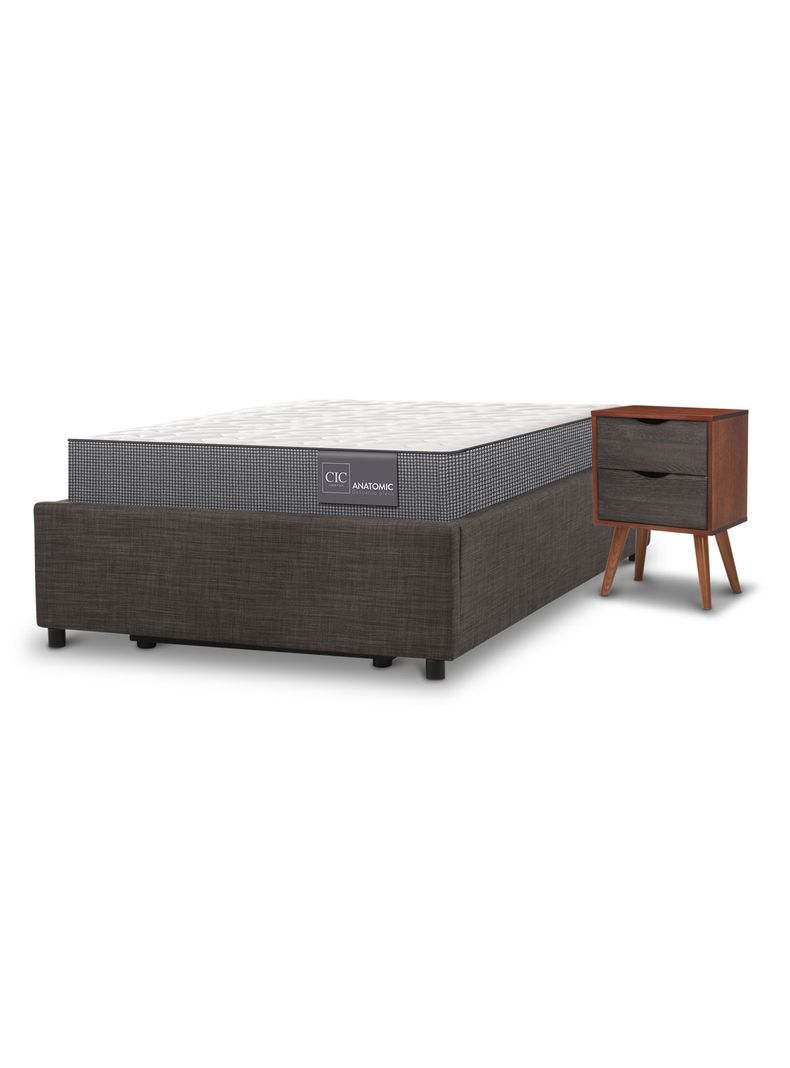 Cama Space Box Anatomic 1 1/2 Plazas + Velador Niger-0