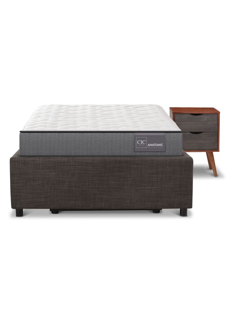 Cama Space Box Anatomic 1 1/2 Plazas + Velador Niger-2