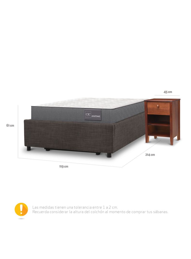 Cama Space Box Anatomic 1.5 + Velador Torino-1