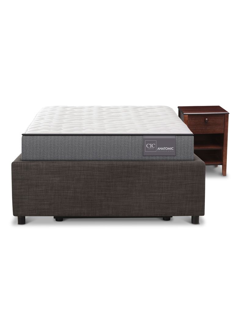 Cama Space Box Anatomic 1.5 + Velador Torino Chocolate-2