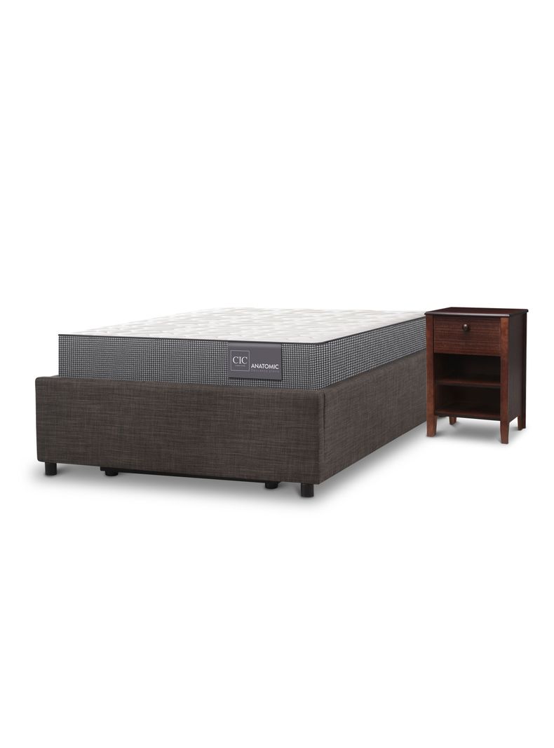 Cama Space Box Anatomic 1.5 + Velador Torino Chocolate-0