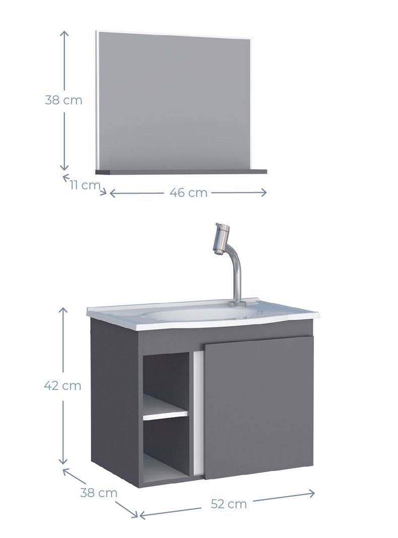 Mueble Vanitorio + Aéreo Espejo Safira-1