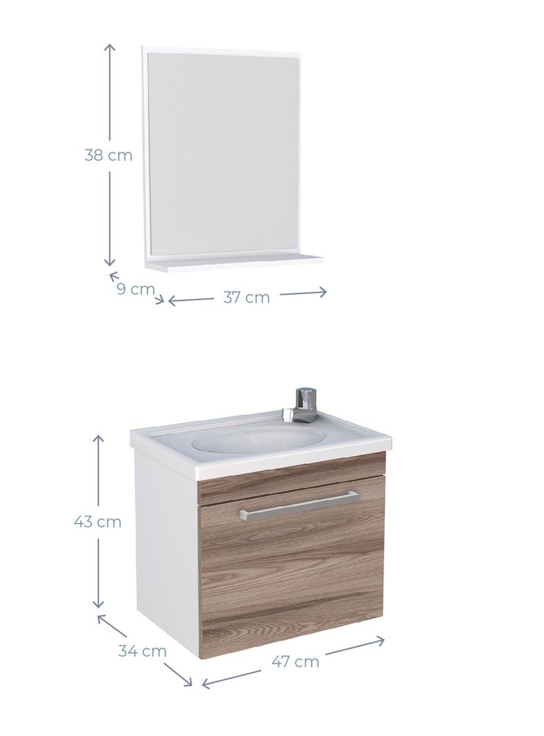 Mueble Vanitorio + Aéreo Espejo Agata-1