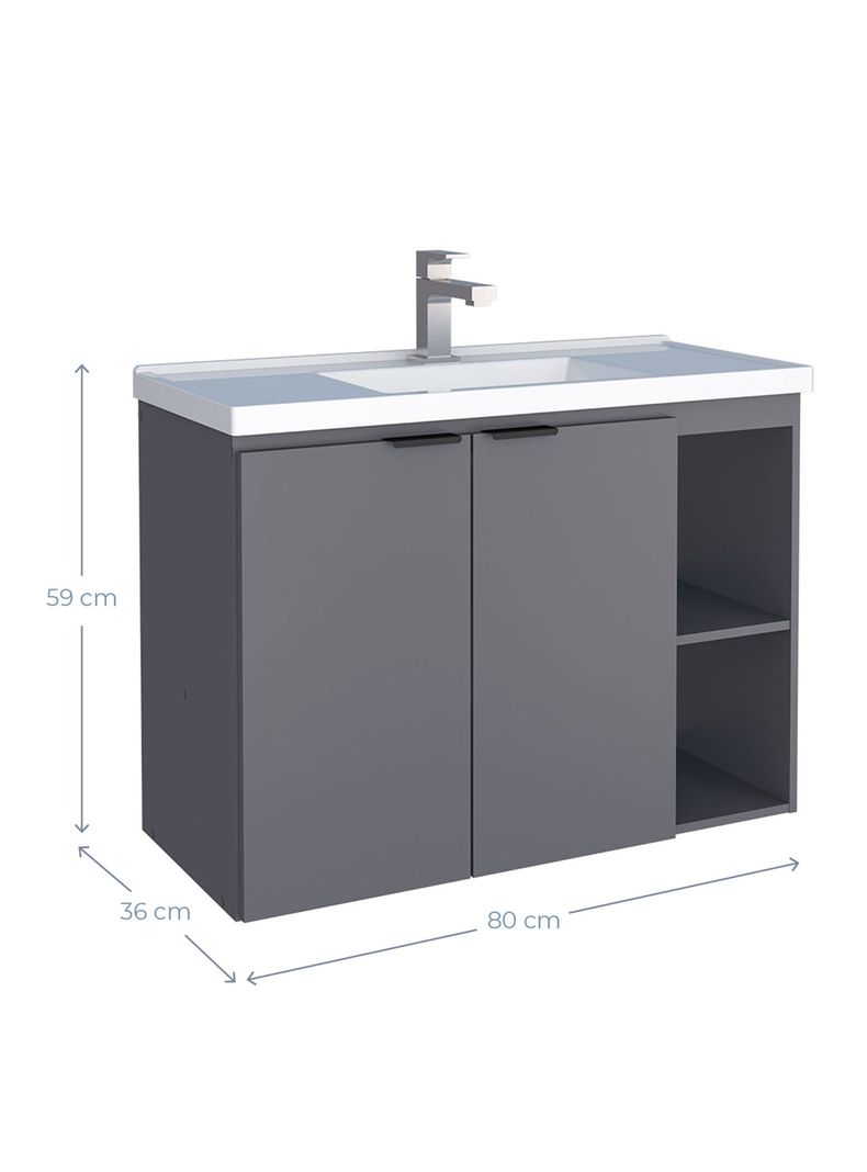 Mueble Vanitorio Aéreo Aster 80 cm-1