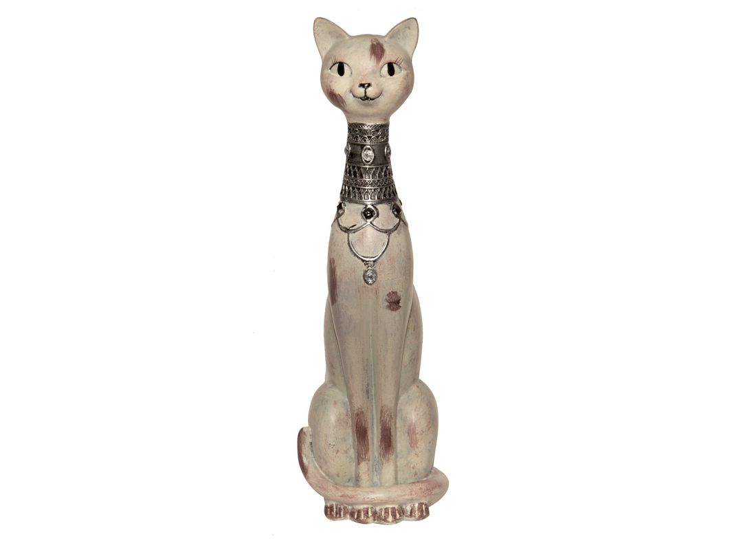 Figura Decorativa Gato de Pie Beige Kadar-0