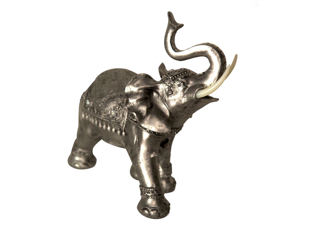 Adorno Kadar Elefante Plateado 25x12x25 cms .-1