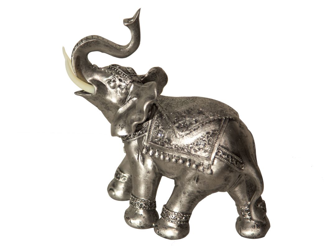 Adorno Kadar Elefante Plateado 25x12x25 cms .-0