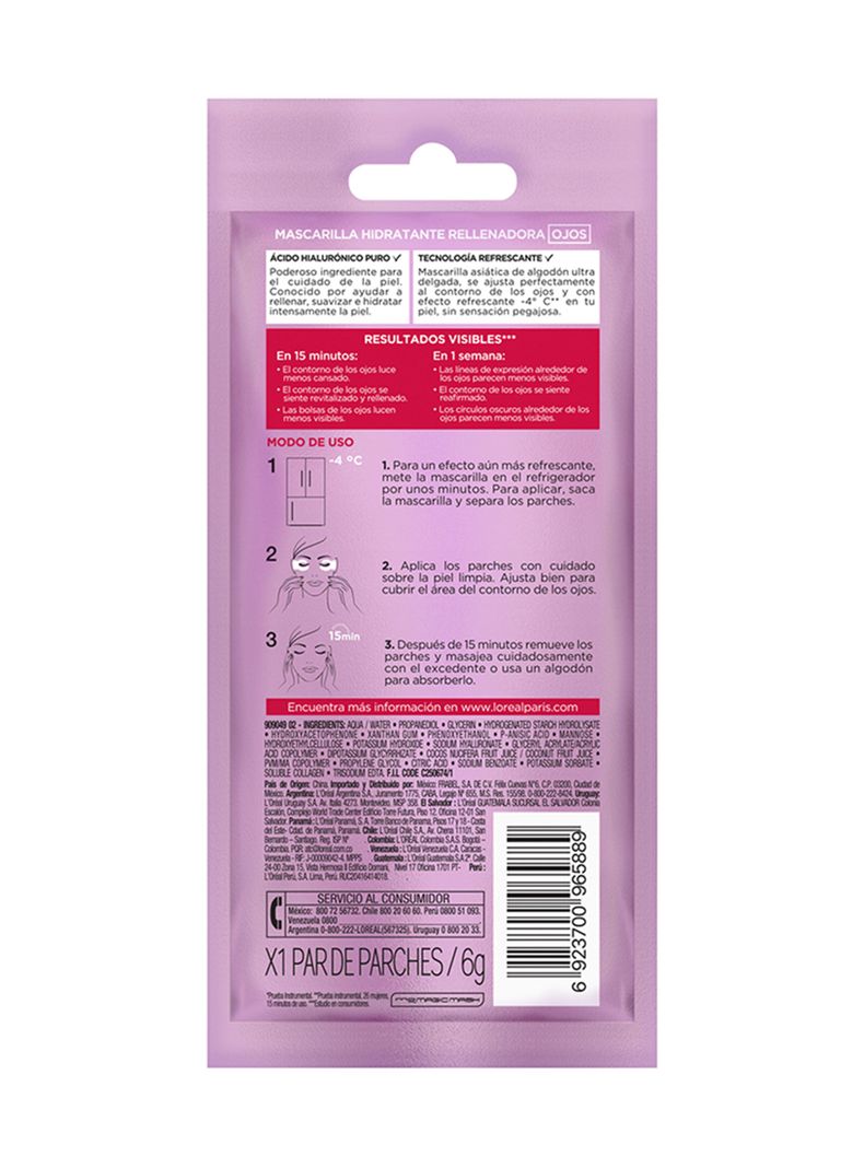 Mascarilla Dermo Expertise L'Oréal Paris Revitalift Ácido Hialurónico Ojos-2
