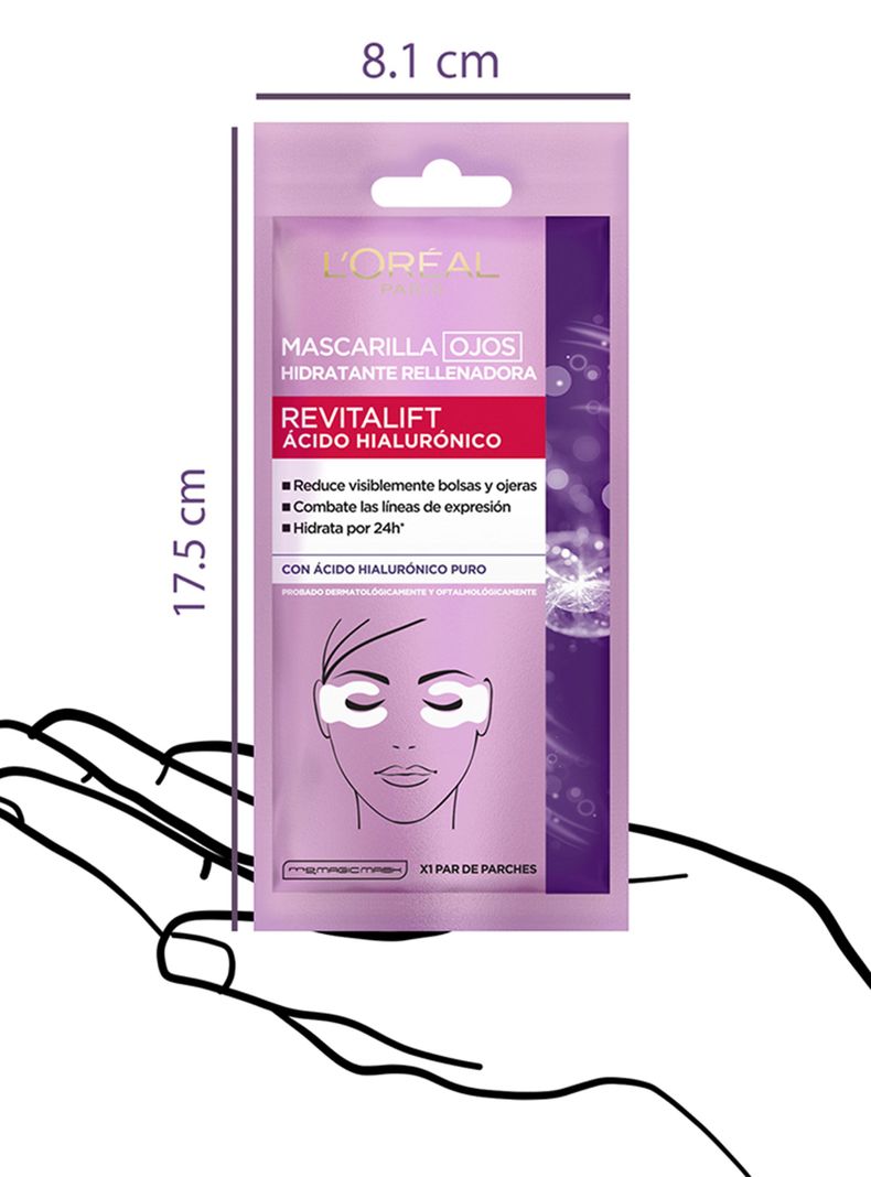 Mascarilla Dermo Expertise L'Oréal Paris Revitalift Ácido Hialurónico Ojos-3