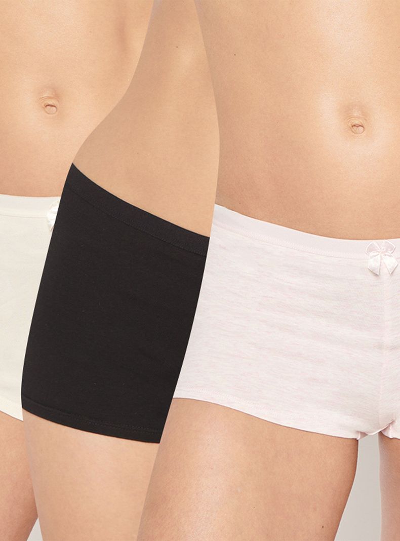 Pack 3 Pantaletas Lisas de Tiro Medio-0