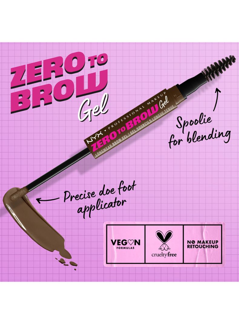 Gel de Cejas NYX Professional Makeup Zero To Brow Chocolate 2 ml-4