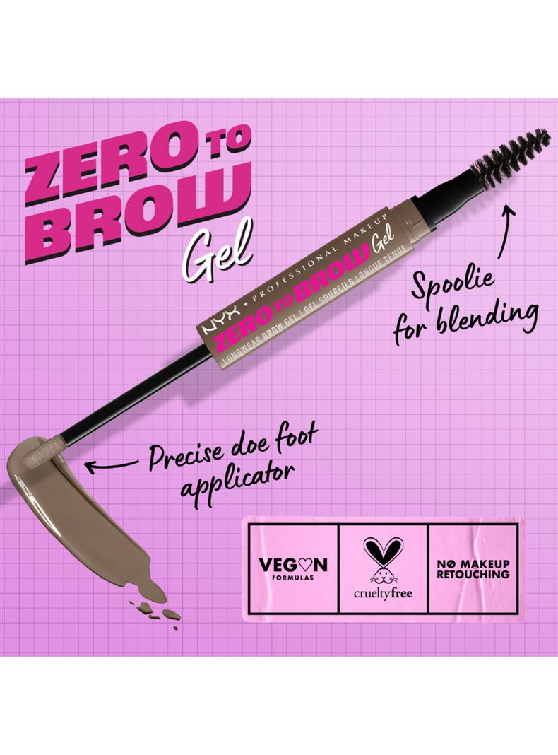 Gel de Cejas NYX Professional Makeup Zero To Brow Ash Brown 2 ml-4