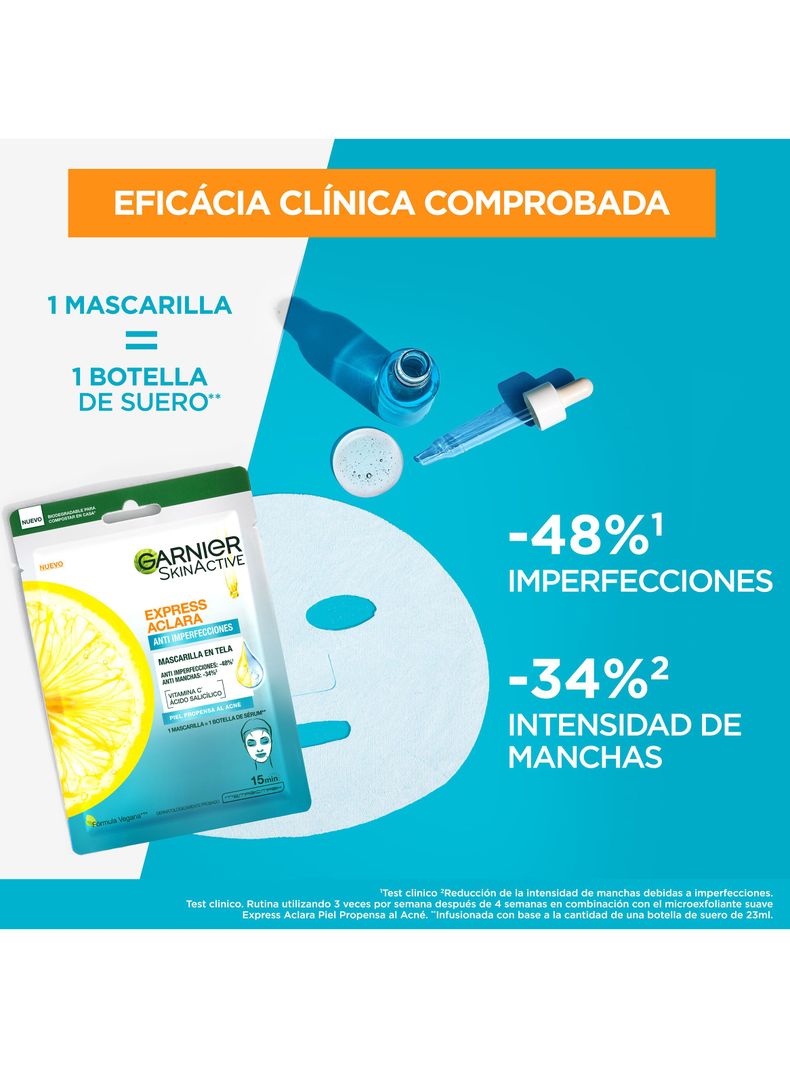 Mascarilla Garnier Anti-Imperfecciones Express Aclara 23 g-1