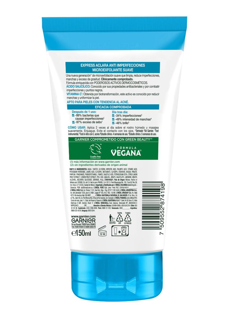 Limpiador Profundo Garnier Anti-Imperfecciones Express Aclara 150 ml-1