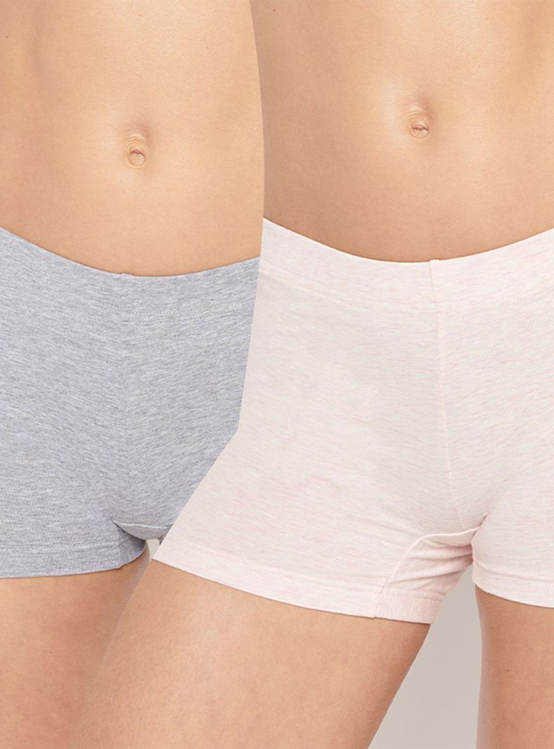 Pack 2 Pantaletas Algodón Estilo Short-0