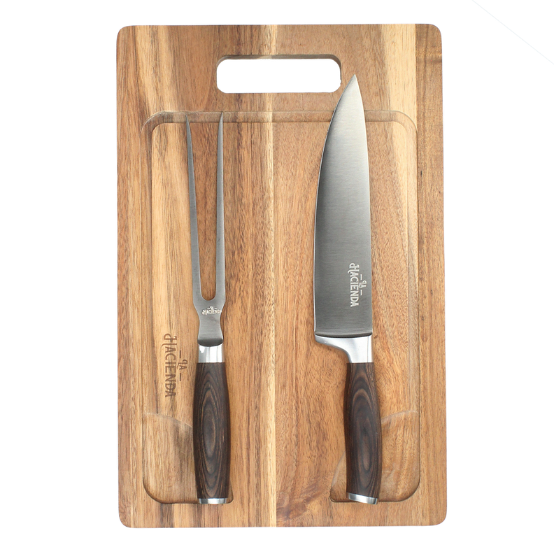 Set Tenedor + Cuchillo + Tabla 40x26 cm