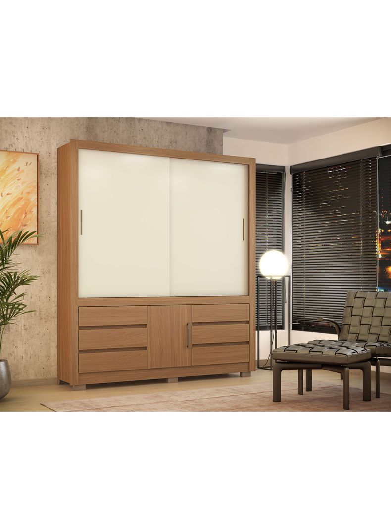 Clóset Arbo 2 Puertas 6 Cajones 1 Zapatera Amendoa-4