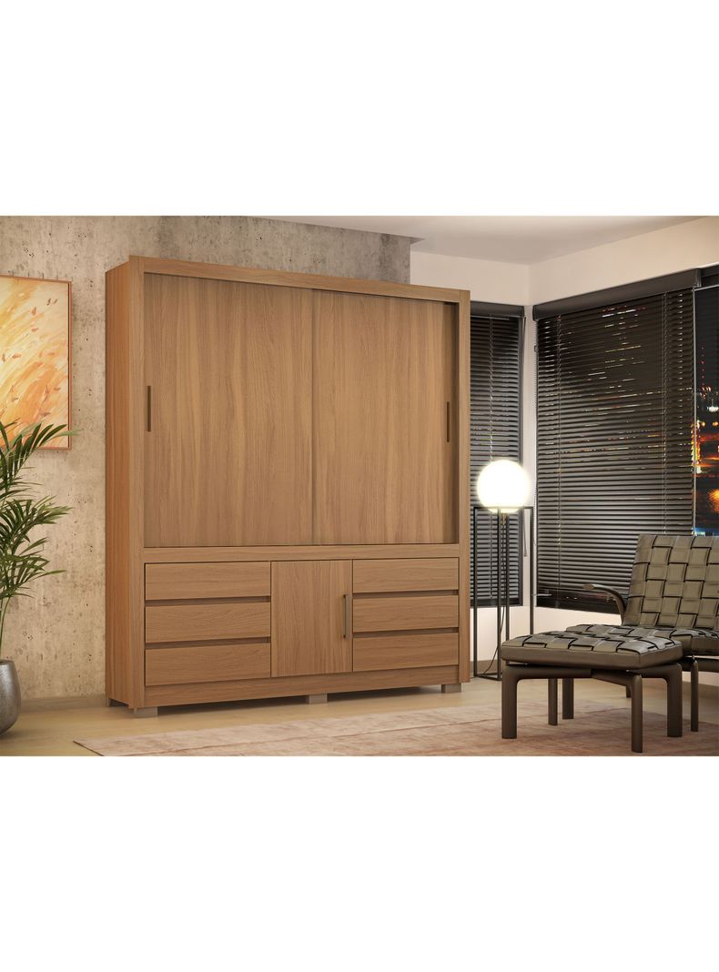 Clóset Arbo 2 Puertas 6 Cajones 1 Zapatera Amendoa-3