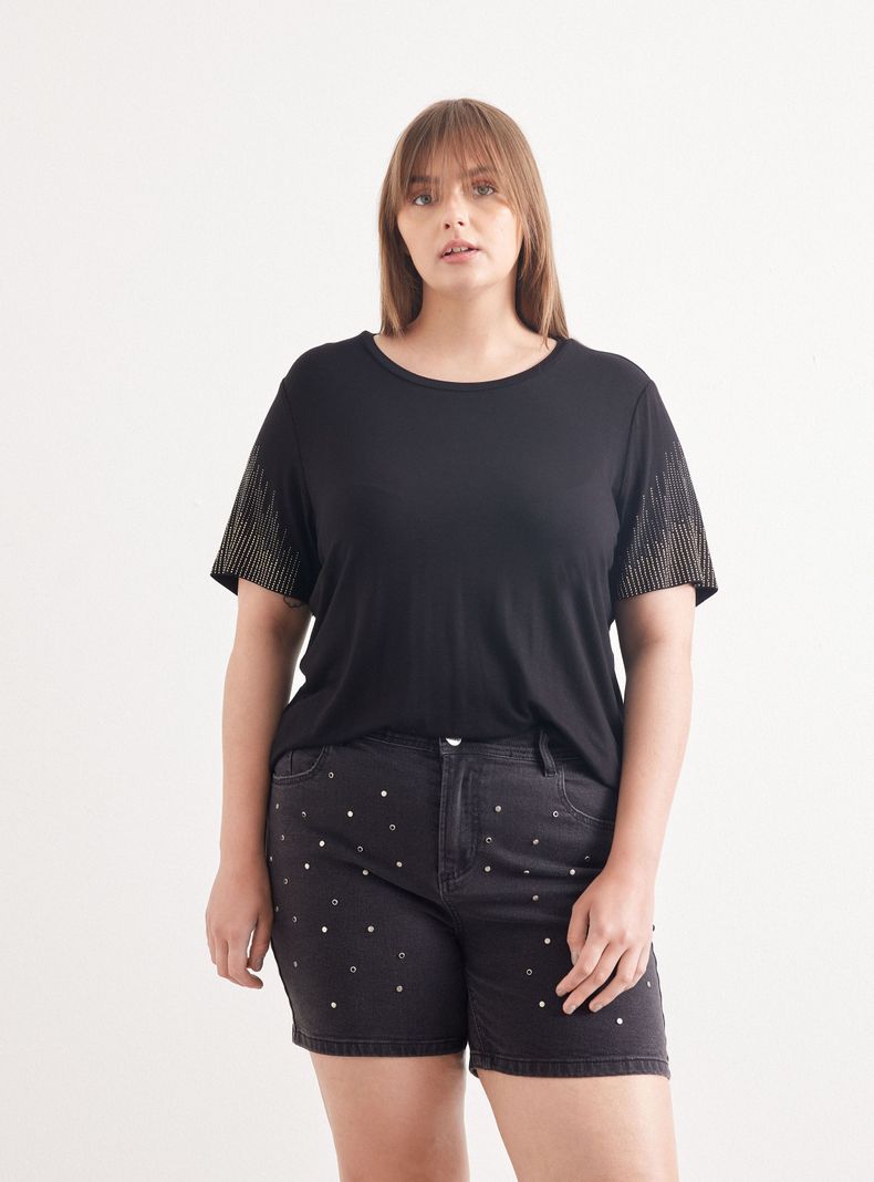 Polera Strass en Mangas-0