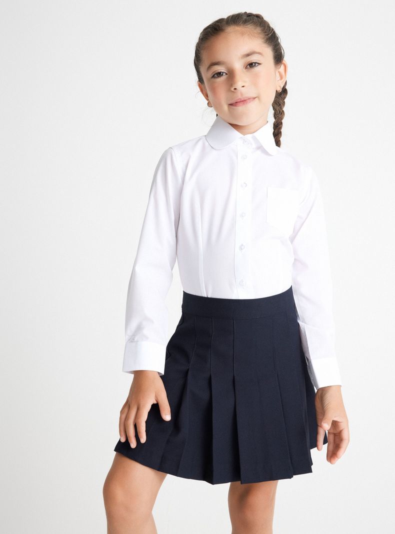 Falda Azul Tableada De 6 A 8-0