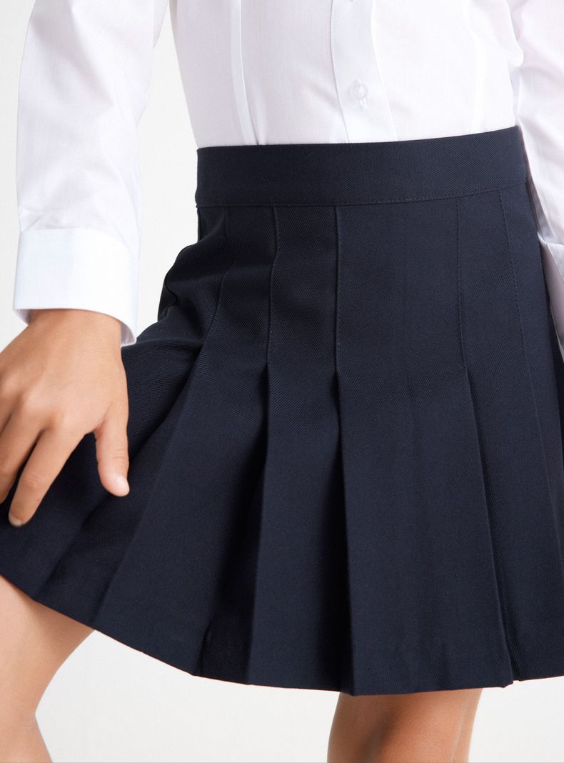 Falda Azul Tableada De 6 A 8-2