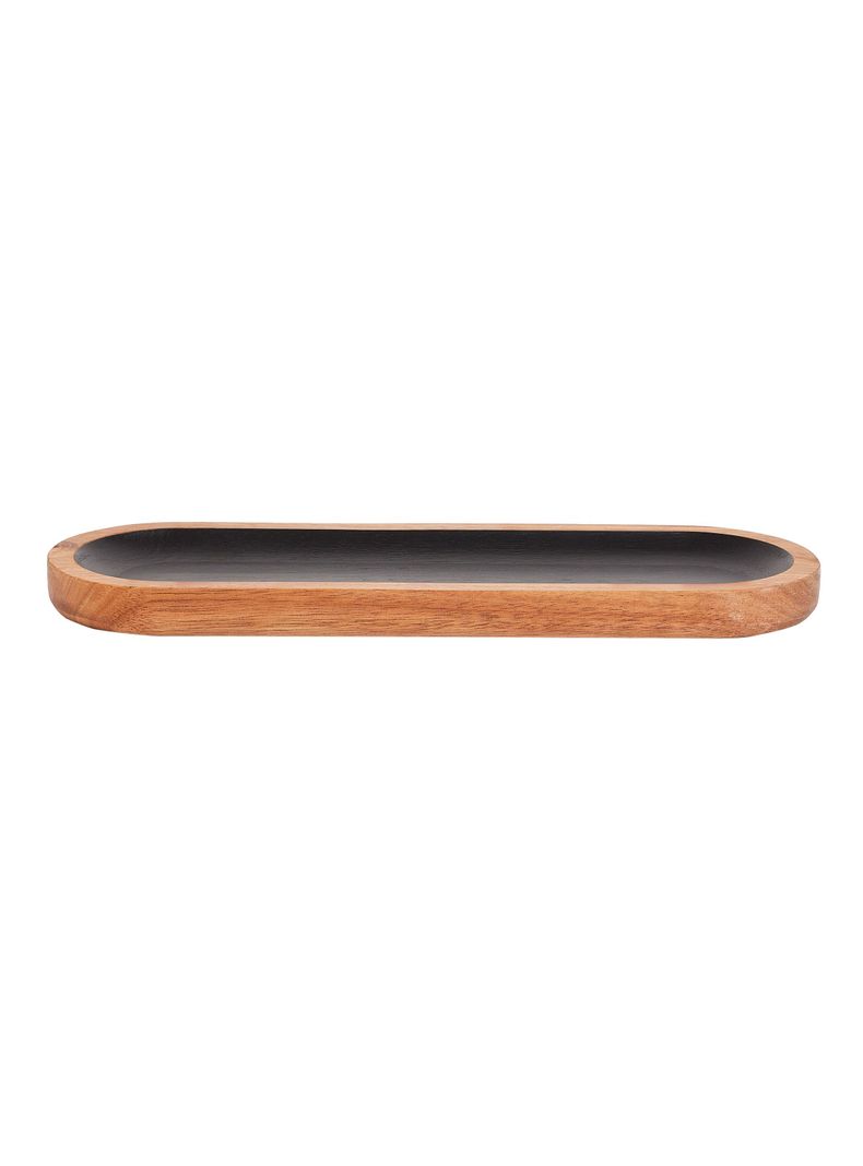 Plato Servir Negro Madera 30x10 cm-0