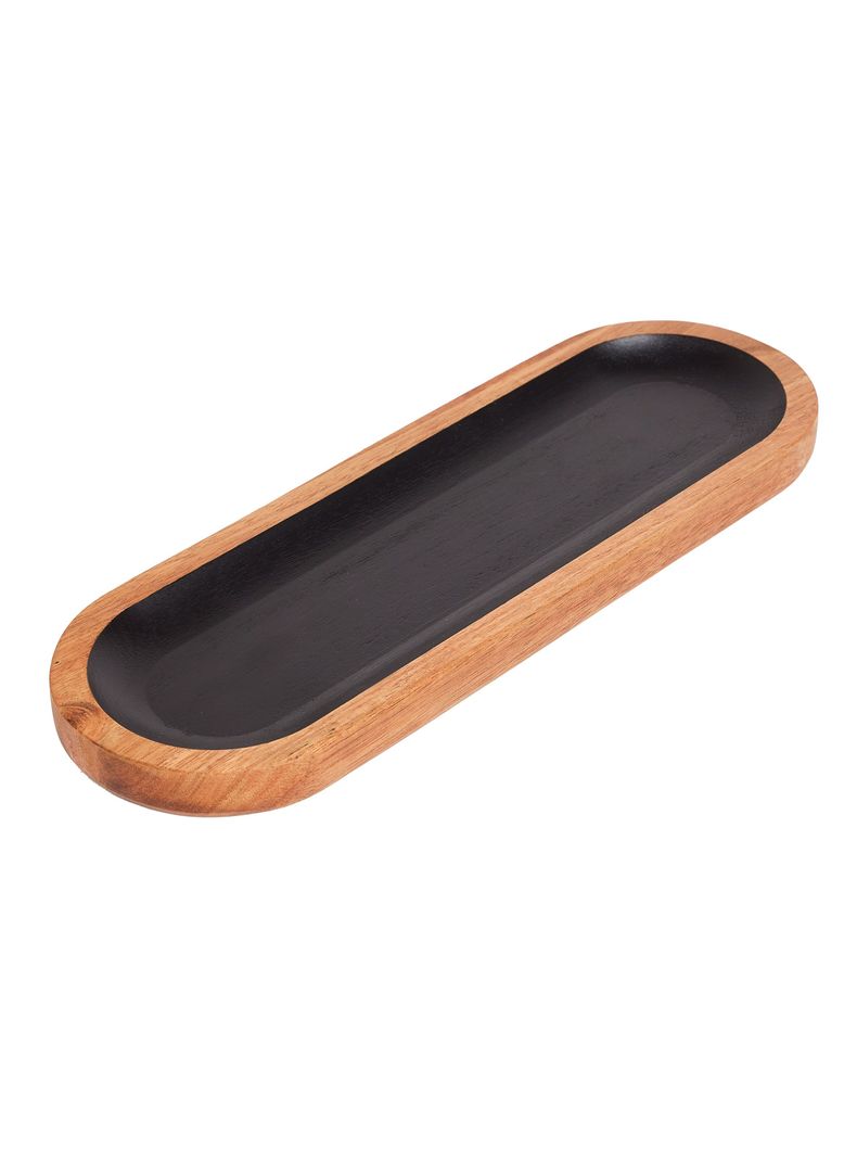 Plato Servir Negro Madera 30x10 cm-1