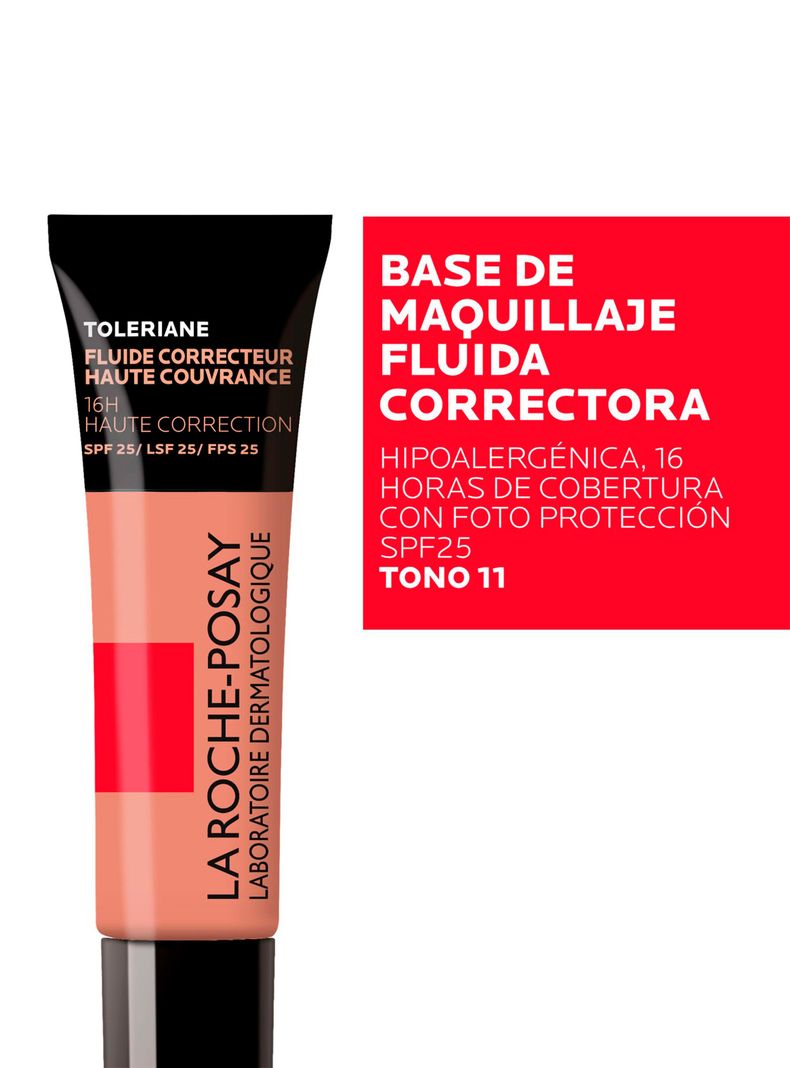 Base Fluida Correctora Toleriane Make Up Tono 11 30 ml-3