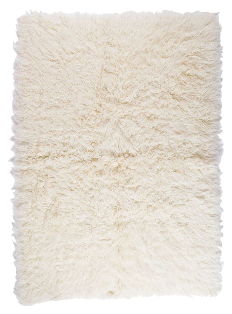 Alfombra Flokati 140 x 200 Blanca-0