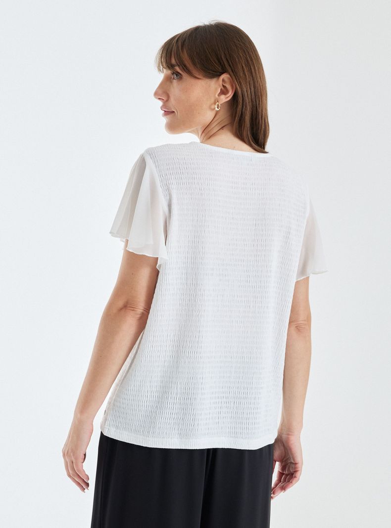 Polera Texturada Manga Mariposa de Gasa-1
